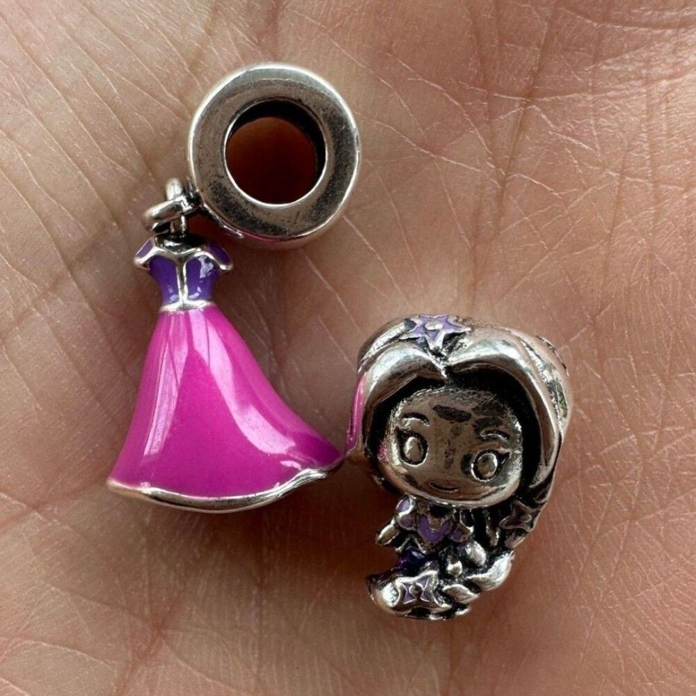 NWOT Rapunzel Tangled Dress Disney x Pandora FIT Silver Charm - Picture 12 of 12